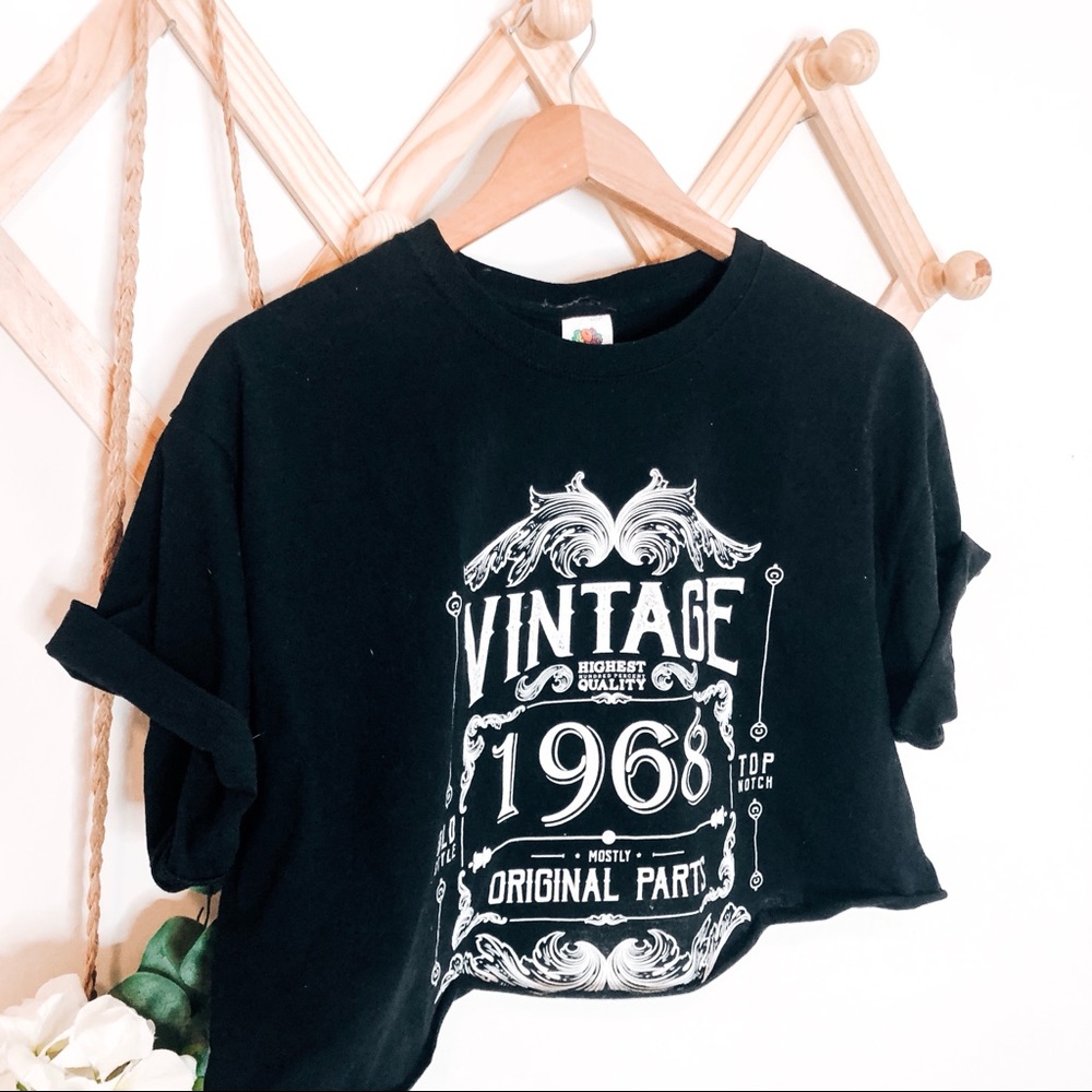 Vintage Black Cropped Tee